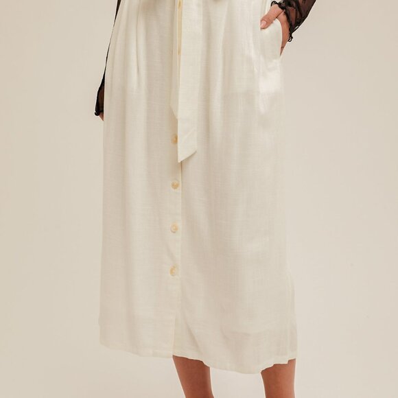 Button Down Linen Skirt - Picture 3 of 3